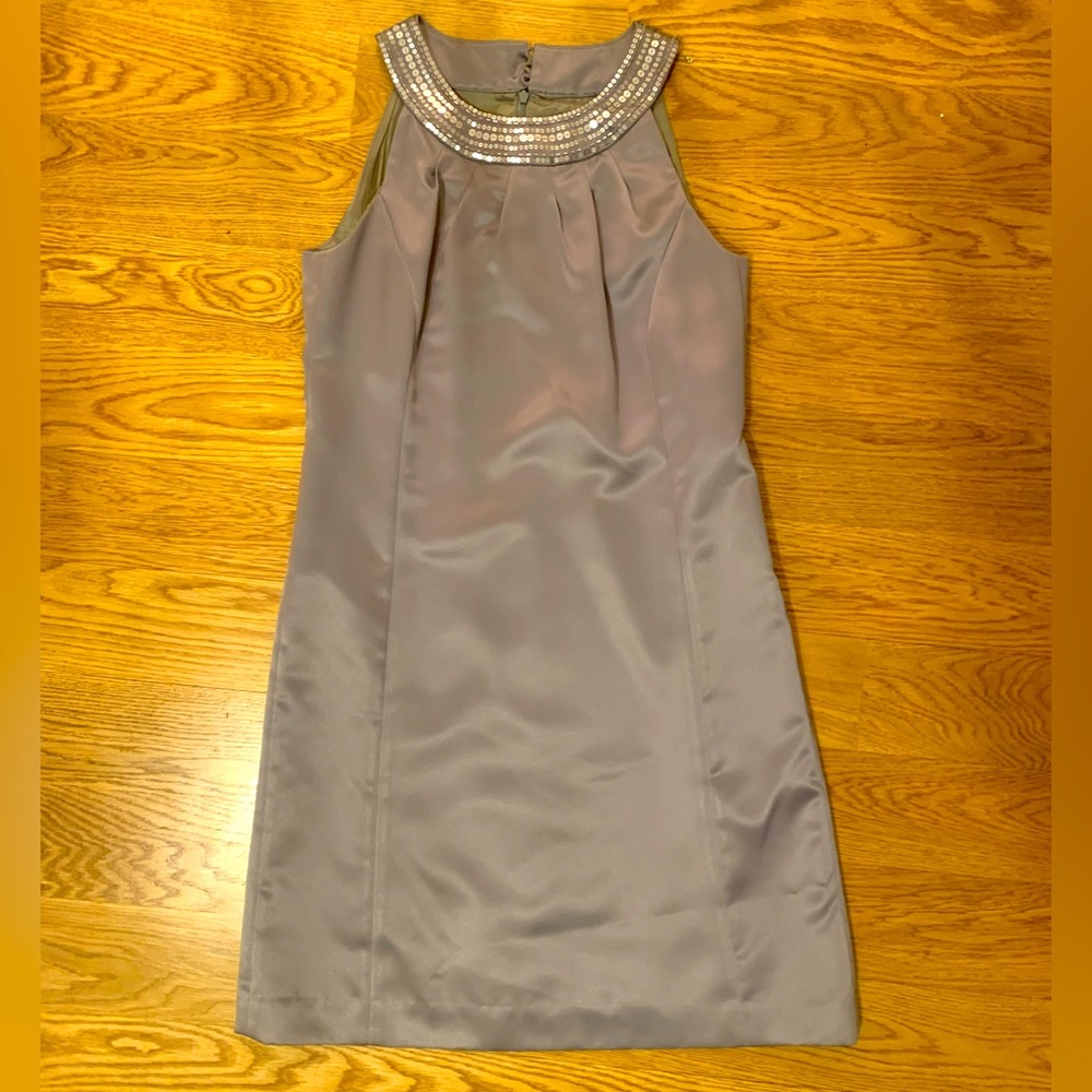 Ann Taylor Bejeweled Neckline Sheath Dress